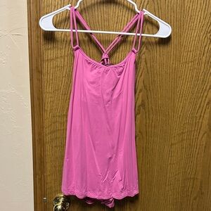 Lululemon Athletica Pink Strappy open back Tank Top with built in bra